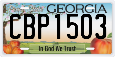 GA license plate CBP1503