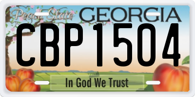 GA license plate CBP1504