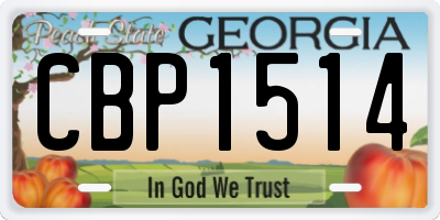 GA license plate CBP1514