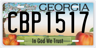 GA license plate CBP1517