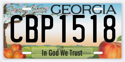 GA license plate CBP1518