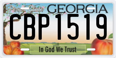 GA license plate CBP1519