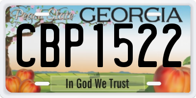 GA license plate CBP1522