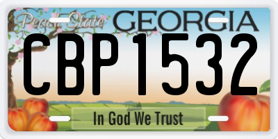 GA license plate CBP1532