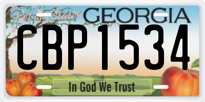 GA license plate CBP1534