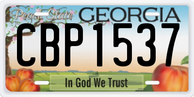 GA license plate CBP1537