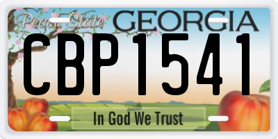 GA license plate CBP1541