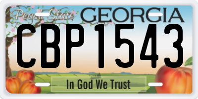 GA license plate CBP1543