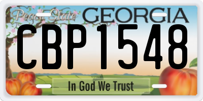 GA license plate CBP1548