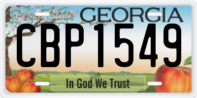 GA license plate CBP1549
