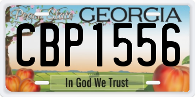 GA license plate CBP1556