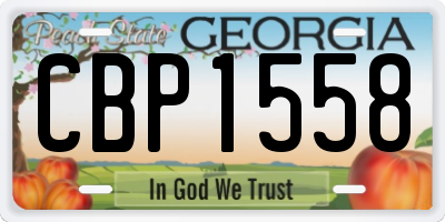 GA license plate CBP1558