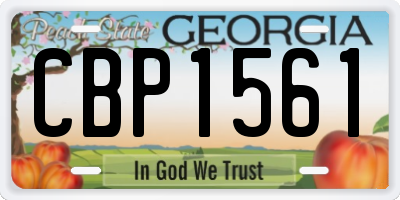 GA license plate CBP1561