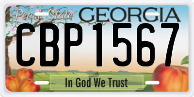 GA license plate CBP1567