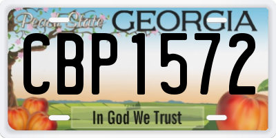 GA license plate CBP1572
