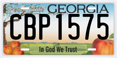 GA license plate CBP1575