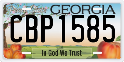GA license plate CBP1585
