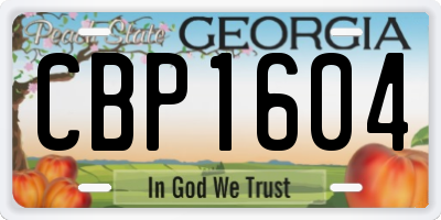 GA license plate CBP1604
