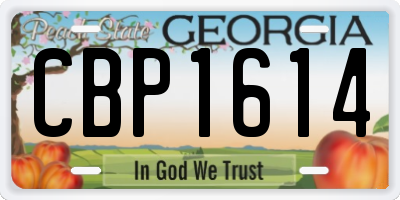 GA license plate CBP1614