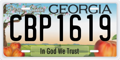 GA license plate CBP1619