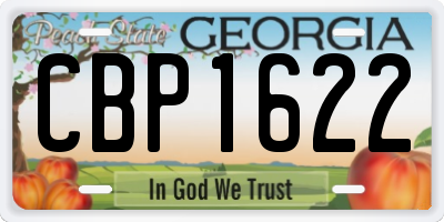 GA license plate CBP1622