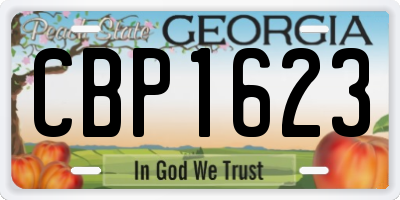 GA license plate CBP1623