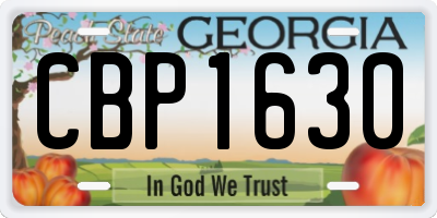 GA license plate CBP1630