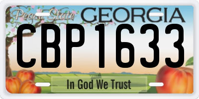 GA license plate CBP1633