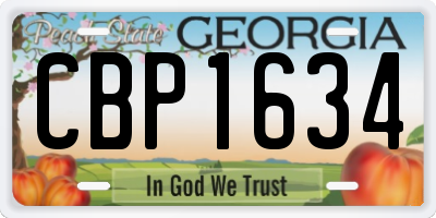 GA license plate CBP1634