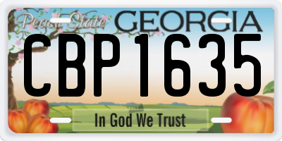GA license plate CBP1635