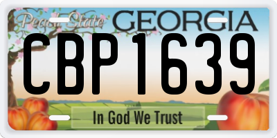 GA license plate CBP1639
