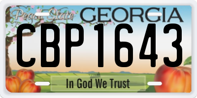 GA license plate CBP1643