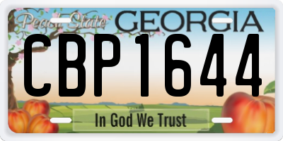 GA license plate CBP1644