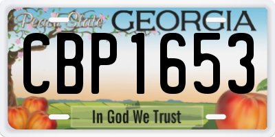 GA license plate CBP1653