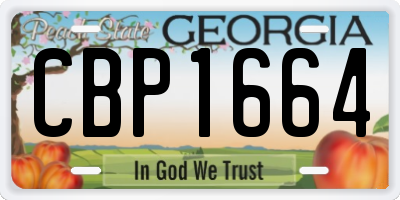 GA license plate CBP1664