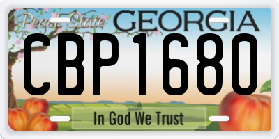 GA license plate CBP1680