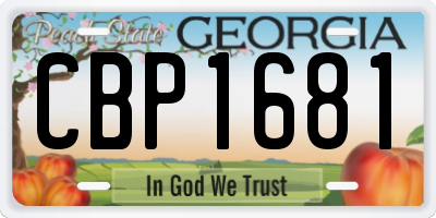 GA license plate CBP1681