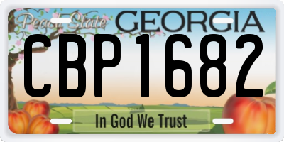 GA license plate CBP1682