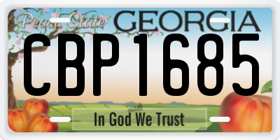 GA license plate CBP1685