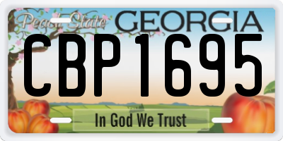 GA license plate CBP1695