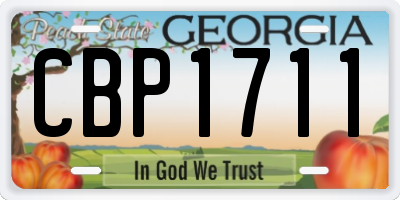 GA license plate CBP1711