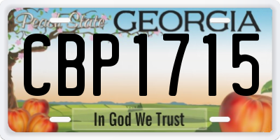GA license plate CBP1715