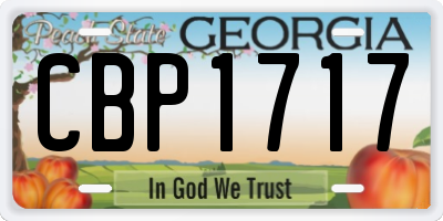GA license plate CBP1717