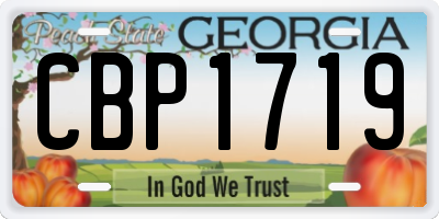 GA license plate CBP1719