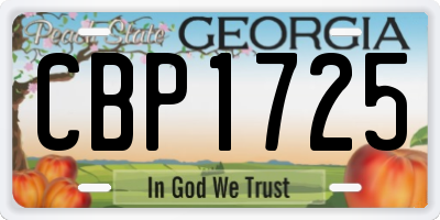 GA license plate CBP1725