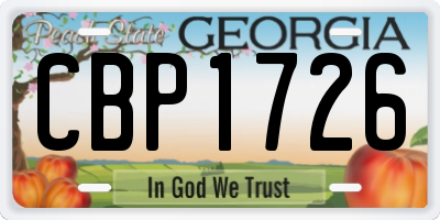 GA license plate CBP1726
