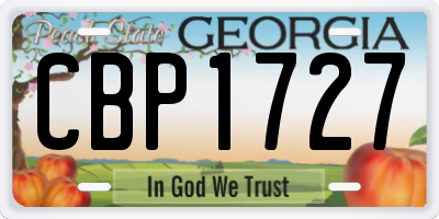 GA license plate CBP1727