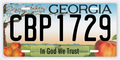 GA license plate CBP1729