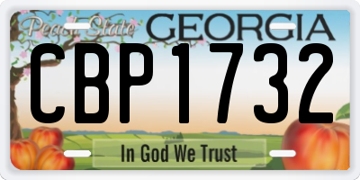 GA license plate CBP1732