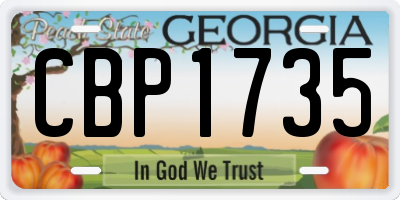 GA license plate CBP1735